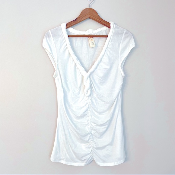 Anthropologie Tops - Anthropologie C. Keer White Torsade Twist Top M